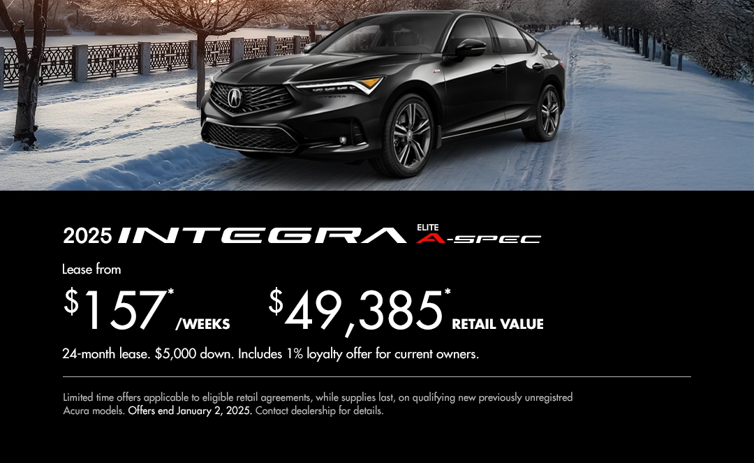 Bannière de Promotion Acura Integra 2025