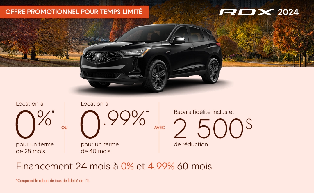 Bannière de Promotion Acura RDX 2024