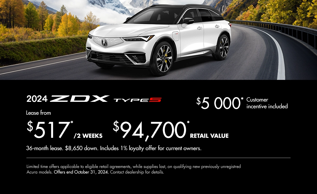 Bannière de Promotion Acura ZDX Type S 2024