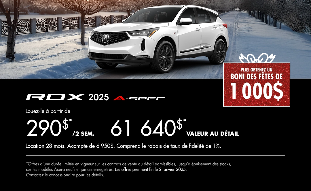 Bannière de Promotion Acura RDX 2025